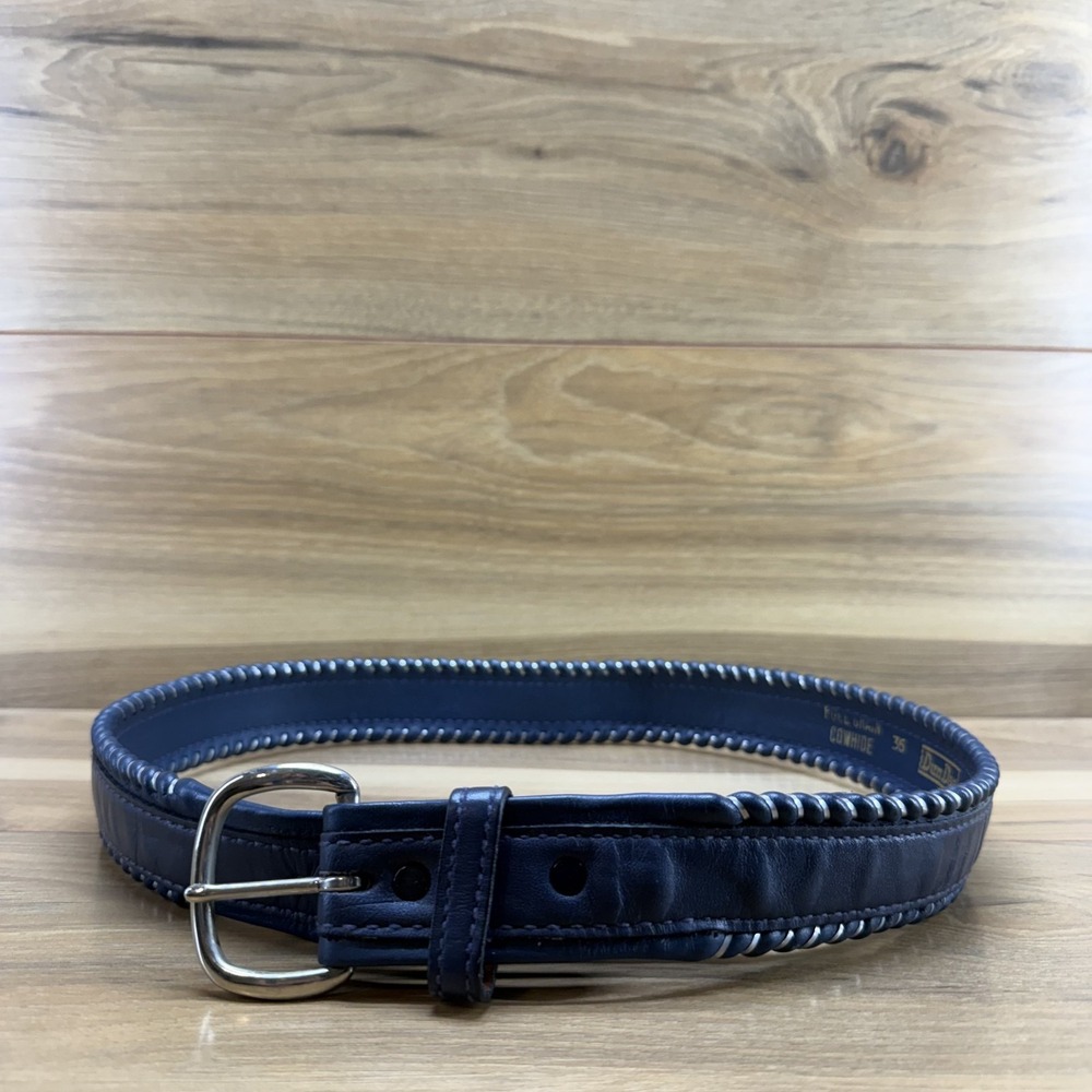 Dun Dee Mens Belt Size 36 Blue Leather Ranch Western Casual